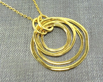 Gold Rings Fashion Jewelry Pendant, Woman's Necklace, Women's Jewelry
