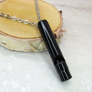 Aluminum Black Whistle Pendant Necklace, Whistle Charm Necklace, Men&#39;s Necklace Musical Charm Necklace, Gift for Men, Women&#39;s Necklace