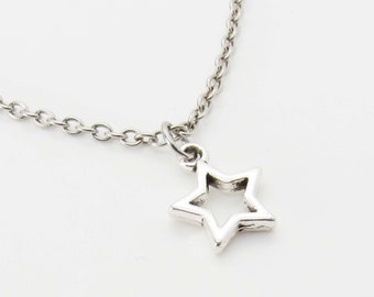 Star Charm Pendant Necklace, Small Star Charm, Men's Necklace, Woman's Necklace, Celestial Star Charm, Celestial Jewelry