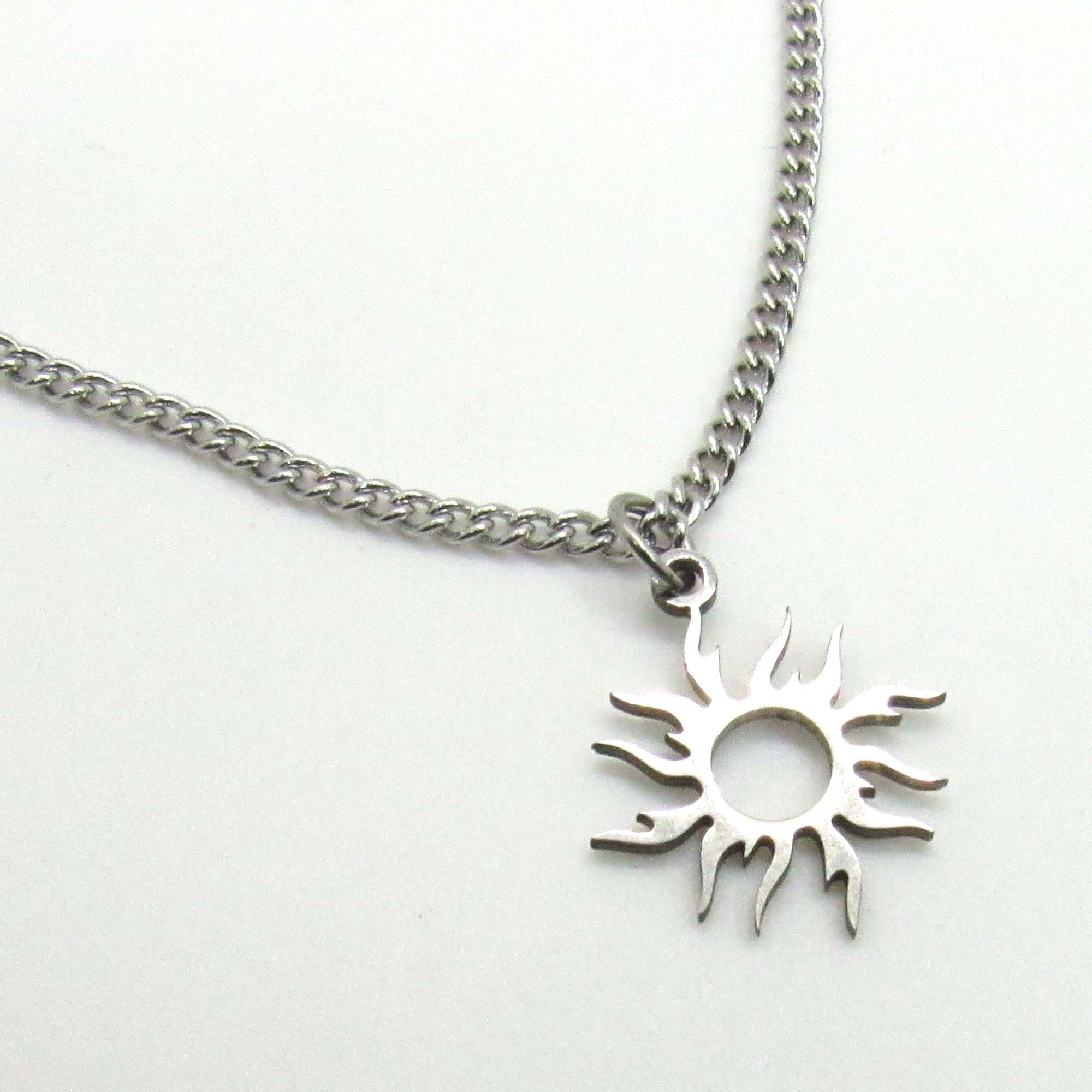 Stainless Steel Happy Face Sun Pendant Jewelry 