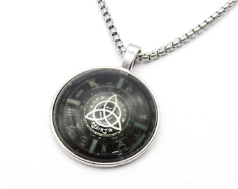 Glass Round Star Signs Celtic Knot Pendant Necklace, Men's Necklace, Zodiac Celestial Celtic Astrological Signs, Women's Necklace