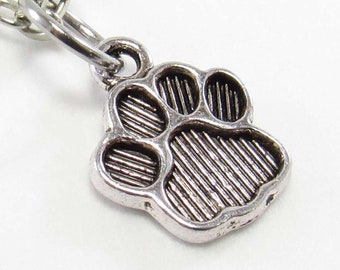 Paw Small Charm Pendant Necklace, Small Paw Charm, Animal Charm, Men's Necklace, Layered Charms Necklace, Women's Necklace, Woman's Jewelry