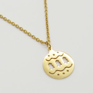 Stainless Steel Gold Tone Christmas Ornament Charm Necklace, Men&#39;s Necklace, Hypo Allergenic Jewelry, Woman&#39;s Necklace, Holiday Charm