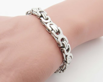 Stainless Steel Flat Link Chain Bracelet, 201 Stainless Steel Bracelet, Men's Bracelet, Women's Jewelry, Fashion Bracelet