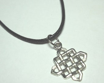 Celtic Knot Charm Necklace, Celtic Charm Pendant, Celtic Jewelry, Basket Weave Celtic Charm, Necklace for Men, Woman's Necklace