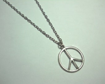 Peace Pendant Necklace, Peace Sign Necklace, Hippie Necklace, Peace Symbol, Peace Sign, Peace Jewelry, Men's Necklace, Women's Necklace
