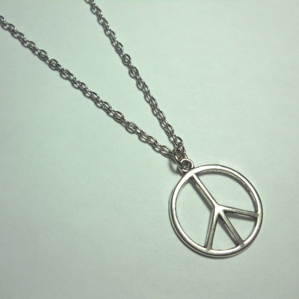 Peace Pendant Necklace, Peace Sign Necklace, Hippie Necklace, Peace Symbol, Peace Sign, Peace Jewelry, Men's Necklace, Women's Necklace