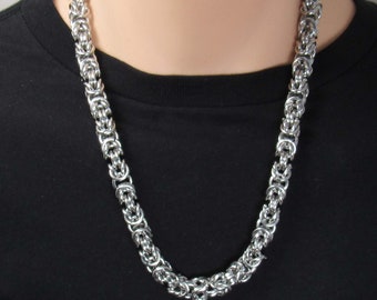 Byzantine Chain Necklace for Men or Women, Multi Link Cable Chain Necklace, Cable Chain Necklace for Men, Women's Cable Chain Necklace