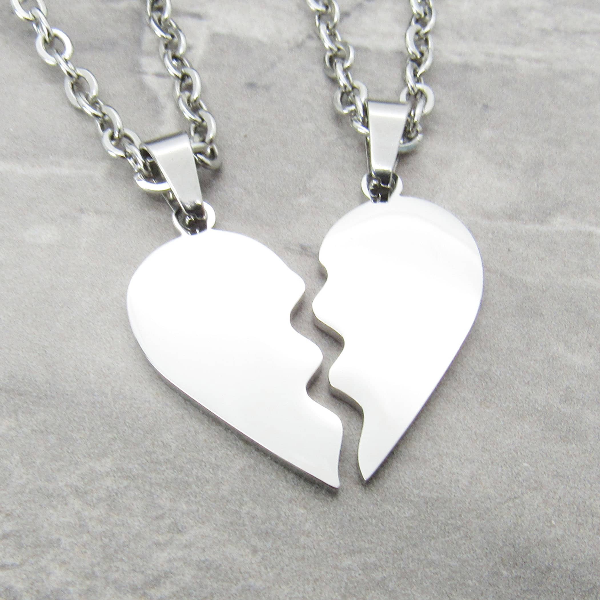 Stainless Steel Friendship Hearts Charm Pendant Necklace Women s Necklace Friendship Jewelry Split Heart Pair Pendant Necklace Etsy Canada