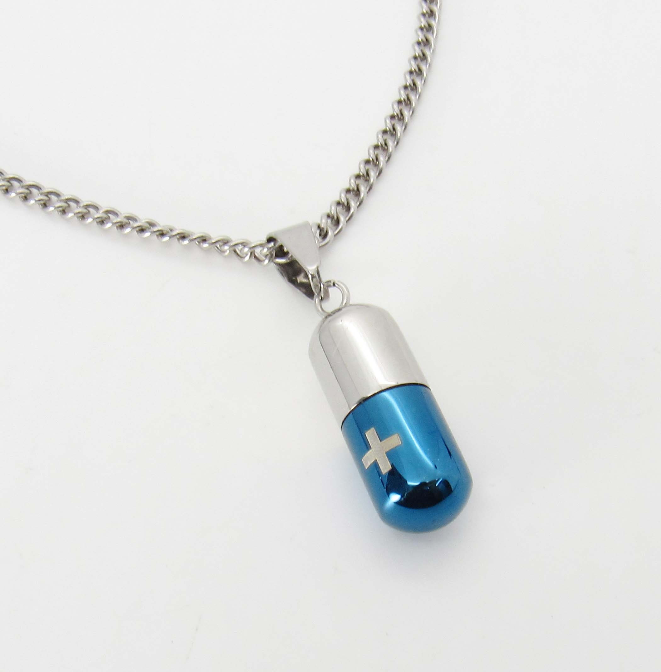 Pill capsule necklace best sale