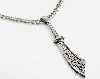 Stainless Steel Broadsword Pendant Necklace, Hypo Allergenic Jewelry, Men's Necklace, Men's Jewelry, Woman Necklace, Broadsword Pendant