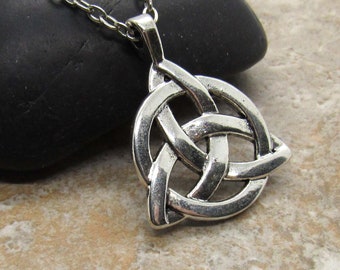 Antique Silver Celtic Knot Pendant Necklace, Trinity Knot Pendant, Celtic Knot Jewelry, Celtic Knot Necklace, Men's Necklace, Woman Necklace