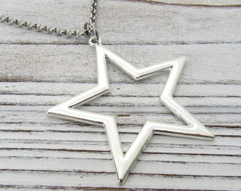 Star Necklace Silver - Etsy