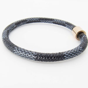 Blue and Black Poly Leather Cord Bracelet with Magnetic Clasp, Men&#39;s Poly Leather Cord Bracelet, Women&#39;s Bracelet, Men&#39;s Fashion Bracelet