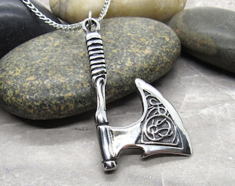 Viking Axe Pendant, Stainless Steel Jewelry, Hypo Allergenic Jewelry, Celtic Jewelry, Men's Necklace, Men's Jewelry, Woman Necklace
