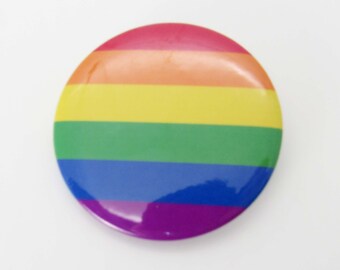 Rainbow Stripe Pride Button Pin, Celebrate Gay Pride, Rainbow Button, LGBTQ Pride Button Pin, Gift for Men, Gift for Women