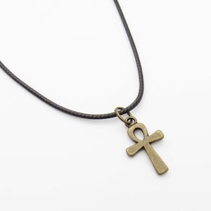 Bronze Charm Pendant Necklace for Men, Woman&#39;s Necklace, Bronze Ankh Cross Charm, Men&#39;s Jewelry, Women&#39;s Jewelry