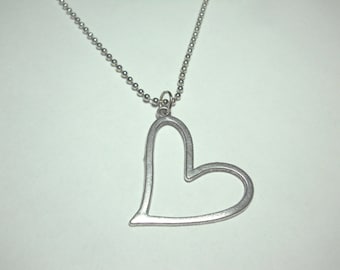 Large Heart Pendant, Open Heart Pendant Necklace, Woman's Necklace, Love Heart Charm Pendant, Heart Necklace, Valentine Jewelry