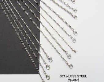 Stainless Steel Chain Necklaces for Men, Necklace Chains for Women, Stainless Steel Hypo Allergenic Chains, Fashion Necklaces for Men, Women