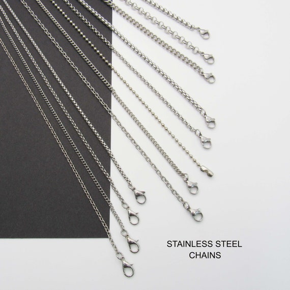 Stainless Steel Chain Necklaces for Men, Necklace Chains for Women,  Stainless Steel Hypo Allergenic Chains, Fashion Necklaces for Men, Women 