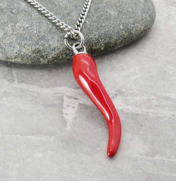 GNOCE Ciondolo Peperoncino In Argento 925 Smaltato Rosso – Regalo Per Donne E Ragazze Piccanti