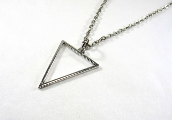 Numbering ♥ Mini Inverted Triangle Pendant Necklace MOO&LEE Stainless Steel Geometric Pendant Inverted Triangle