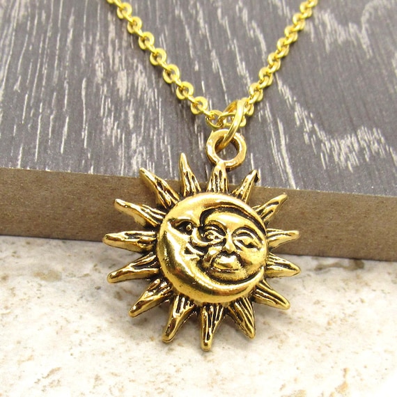 pendant with sun and moon moon pendant Sun moon pendant celestial pendant pendant celestial sun pendant