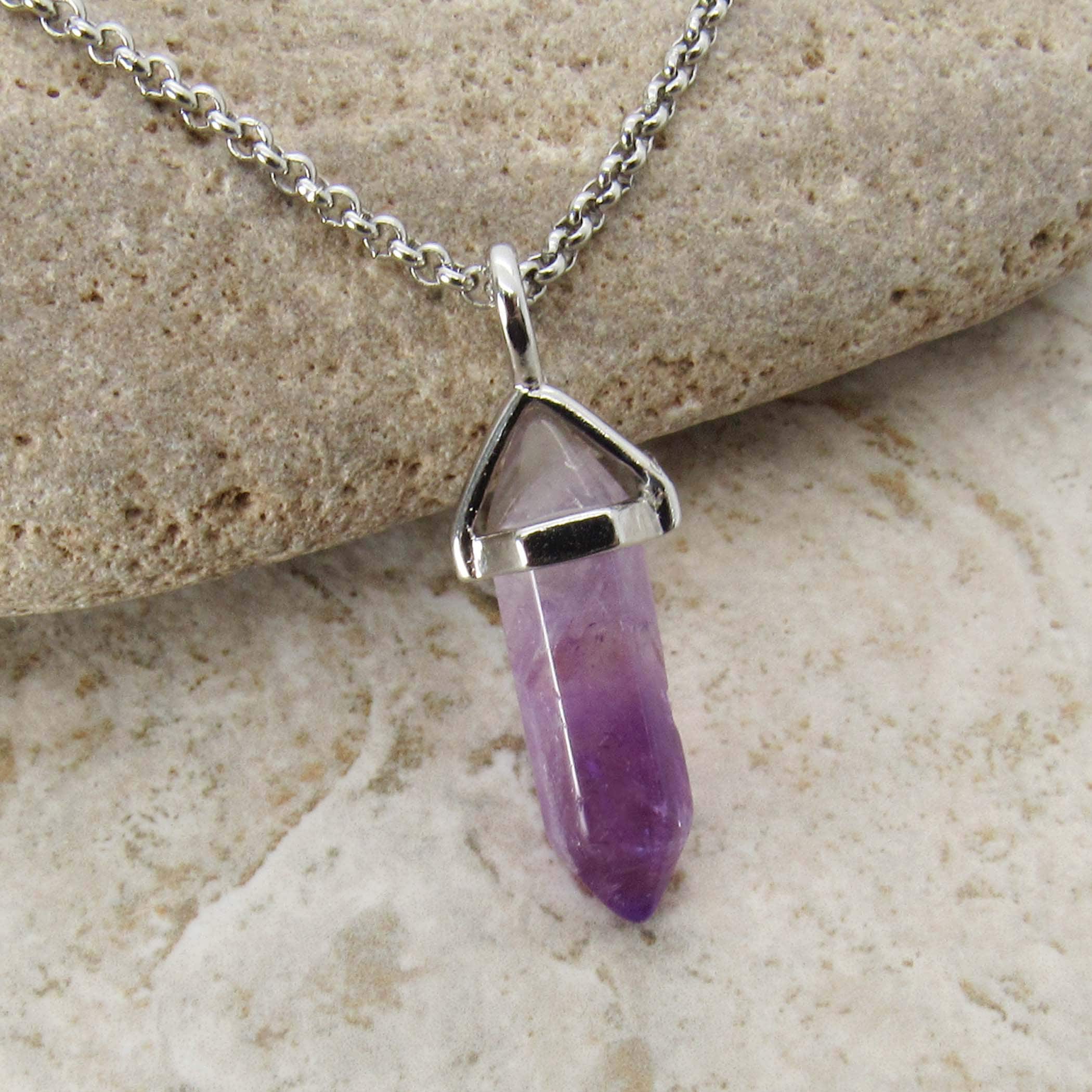 Small amethyst 2024 crystal necklace