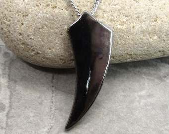 Stainless Steel Wolf Tooth Pendant Necklace, Men's Necklace, Hip Hop Street Fashion Men's Jewelry, Hypo Allergenic Jewelry, Woman's Necklace