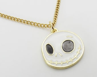 Halloween Jack Ghost Charm Pendant Necklace, Gold Color Halloween Charm, Halloween Jewelry, Halloween Costume Jewelry, Trick or Treat Charms
