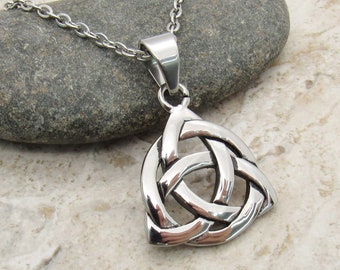 Stainless Steel Celtic Knot Pendant Necklace, Trinity Knot Pendant, Celtic Knot Jewelry, Celtic Knot Pendant, Men's Necklace, Woman Necklace