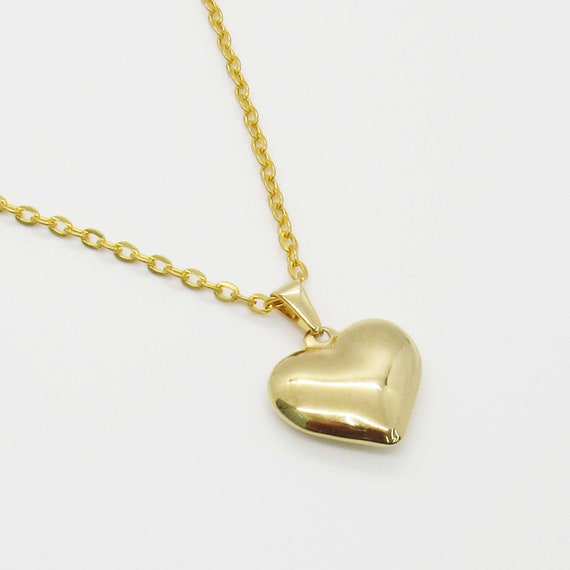 Small Pave Diamond Heart Pendant Necklace - 14K Yellow Gold, Ready to |  sillyshinydiamonds