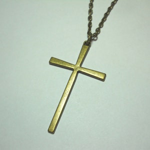 Große Kreuz Anhänger Halskette, antikes Bronze Kreuz, Herren Halskette, Damen Halskette, Kreuz Anhänger, Kreuz Schmuck, Kreuz Halskette