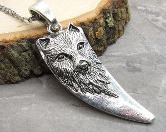 Wolf Tooth Shape Pendant, 3D Wolf Pendant Jewelry, Men's Necklace, Men's Jewelry, Tribal Jewelry, Native Animal Pendant, Woman Necklace