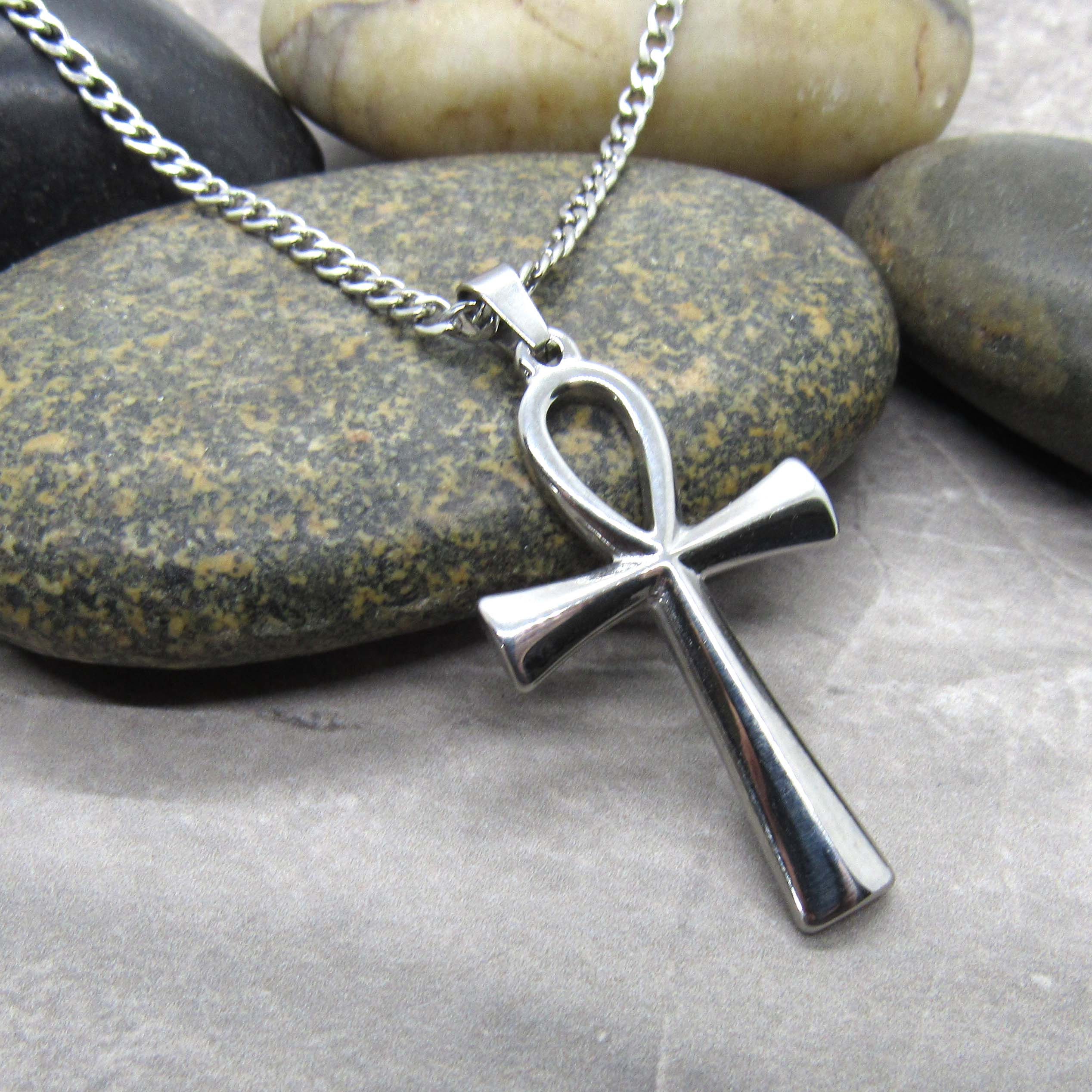 Stainless Steel Ankh Pendant Hypo Allergenic Jewelry Spiritual Jewelry Men s Necklace Men s Jewelry Woman Necklace Cross Pendant