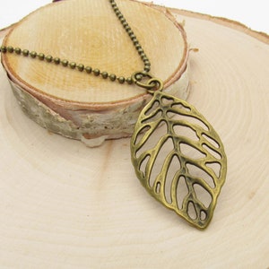 Bronze Leaf Pendant Necklace, Men&#39;s Necklace, Woman&#39;s Necklace, Nature Leaf Pendant Necklace, Gift for Women, Women&#39;s Necklace