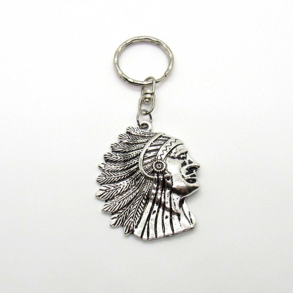Indian Chief Keyfob Motorcycle Key Ring Headdress Keychain Fob Car Keyring Chain Indian Chief Keyfob Motorcycle Key Ring Headdress Keychain Fob Car Keyring Chain