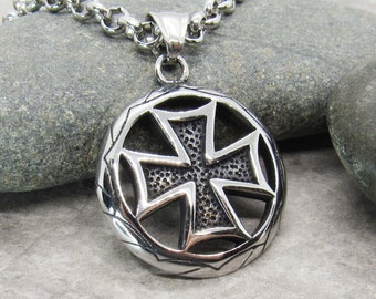 Stainless Steel Iron Cross Pendant, Hypo Allergenic Jewelry, Cross Pendant Necklace, Men's Necklace, Men's Jewelry, Woman Necklace
