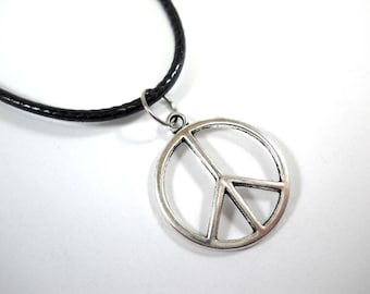 Peace Sign Pendant Necklace, Peace Symbol, Peace Pendant Necklace, Hippie Necklace, Boho Necklace, Men's Necklace, Women's Necklace