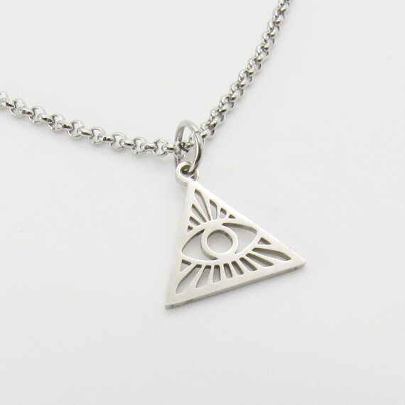 Collana Catena Acciaio Inox Ciondolo Occhio Di Horus Croce Egiziana - Foto 11