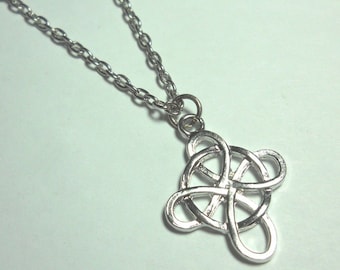 Antique Silver Celtic Knot Cross Pendant Necklace, Celtic Cross Jewelry, Celtic Knot Pendant, Trinity Knot, Men's Necklace, Woman's Necklace