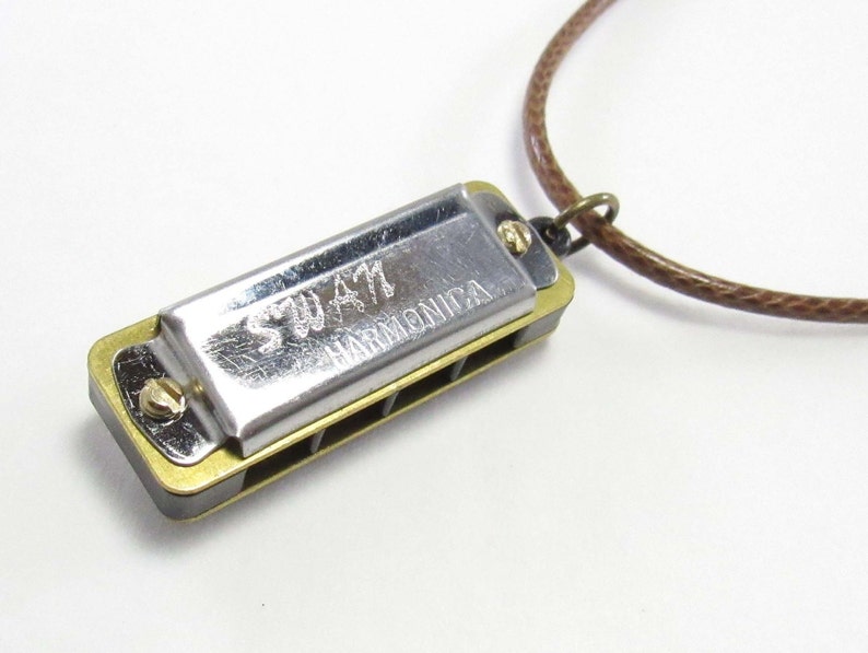 Mini Silver Harmonica Pendant Necklace Men's Necklace Etsy