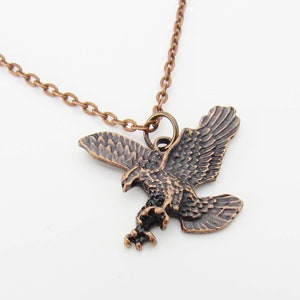 Eagle Pendant Necklace, Men&#39;s Necklace, Copper American Eagle Jewelry, Nature Necklace, Tribal Necklace, Eagle Pendant, Necklace for Men
