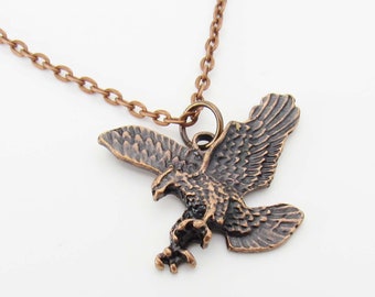 Eagle Pendant Necklace, Men's Necklace, Copper American Eagle Jewelry, Nature Necklace, Tribal Necklace, Eagle Pendant, Necklace for Men