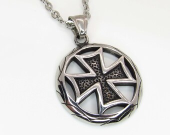 Iron Cross Pendant Necklace, Stainless Steel Hypo Allergenic Jewelry, Cross Pendant Necklace, Men's Necklace, Men's Jewelry, Woman Necklace