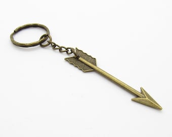 Large Arrow Pendant Key Ring, Tribal Jewelry Key Chain, Archer Key Ring, Men's Accessories, Women's Accessories