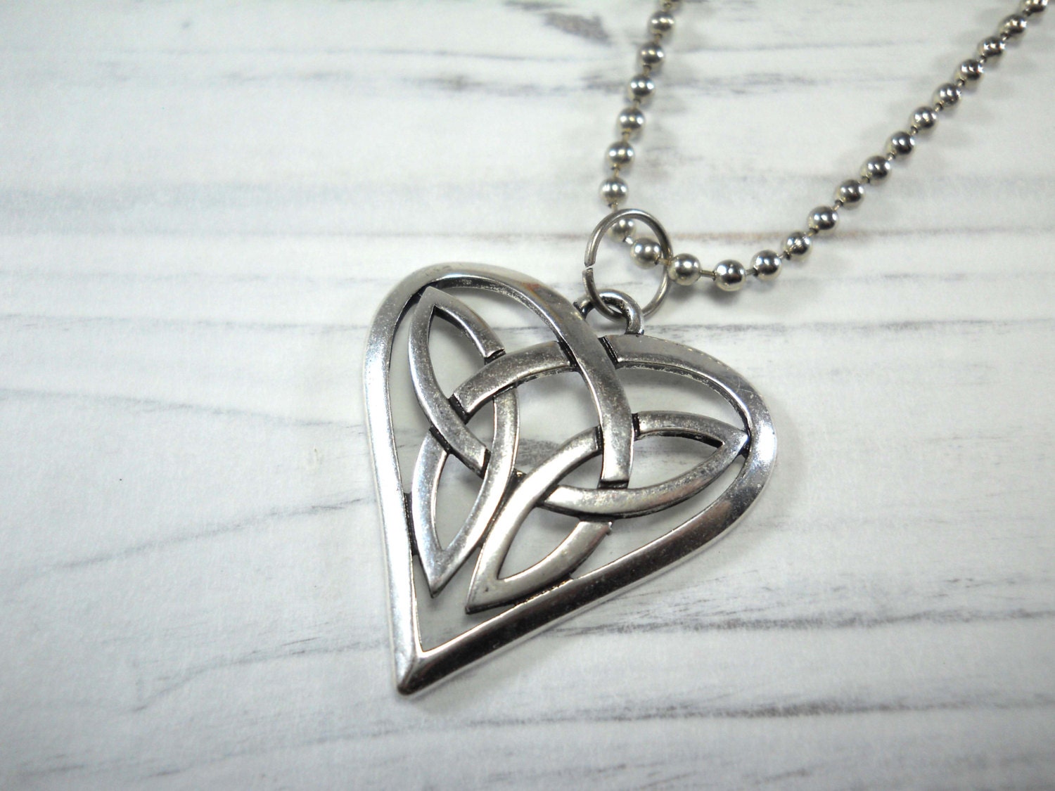 Celtic Knot Heart Necklace - 925 Sterling Silver - Irish Love Wife Gift NEW  | eBay