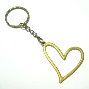 Llavero de encanto de corazón, Llavero colgante de corazón, Cordón de corazón, Llavero de corazón abierto, Regalo para mujeres, Accesorios de mujer, Llavero de corazón abierto