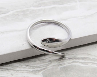 304 Stainless Steel Snake Wrap Open Adjustable Ring, Women's Ring, Men's Ring, Adjustable Ring Fits All, Fashion Snake Band Adjustable Ring