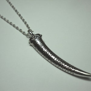 Antique Silver Tone Tusk Pendant, Men&#39;s Necklace, Tribal Jewelry, Tibetian Jewelry, Tusk Pendant, Women&#39;s Necklace